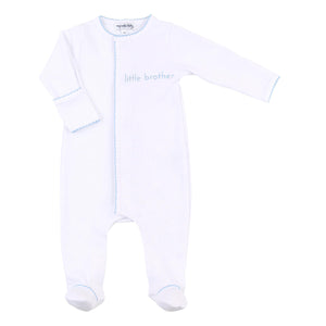 magnolia baby LITTLE BROTHER Embroidered Footie