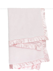 Little Giraffe PINK Chenille Satin Baby Blanket