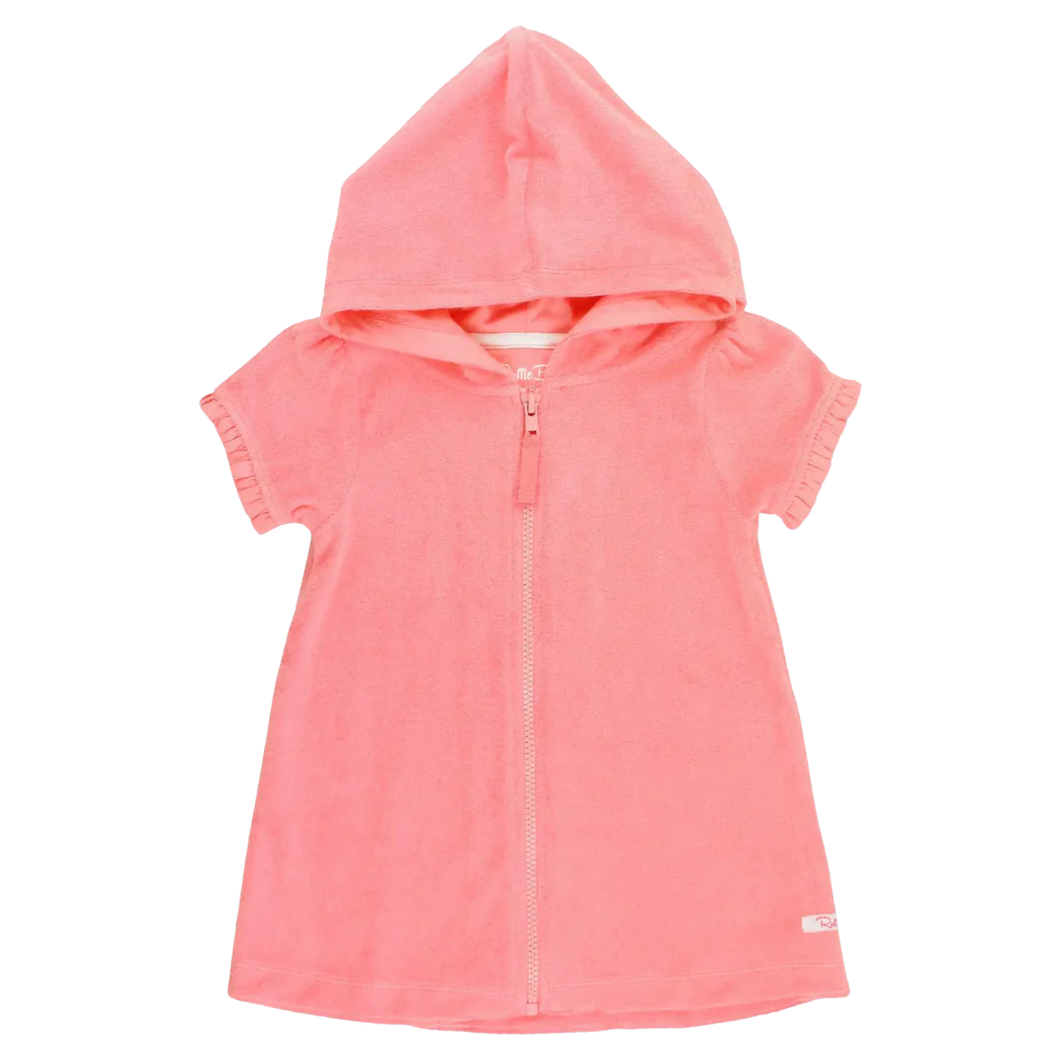 Ruffle Butts BUBBLEGUM PINK Terry Full Zip Cover Up