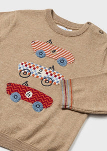 2313 78 mayoral Baby Boys Embroidered RACE CARS Sweater