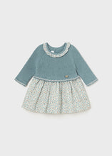 Load image into Gallery viewer, 2886 18 mayoral NB Girls ICEBERG Blue Print &amp; Sweater Dress
