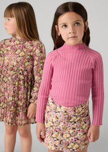 Load image into Gallery viewer, 4062 71 mayoral Girls/Tween ROSE PINK Ribbed Mockneck Sweater
