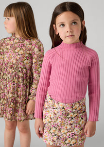 4062 71 mayoral Girls/Tween ROSE PINK Ribbed Mockneck Sweater