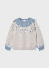 Load image into Gallery viewer, 4358 20 mayoral Girls/Tween Blue &amp; Ivory JACQUARD Sweater
