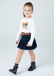 4906 52 mayoral Girls/Tween DENIM BELTED Skirt