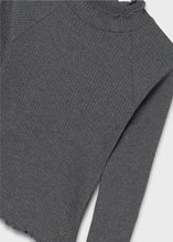 Load image into Gallery viewer, 7002 60 mayoral Tween CHARCOAL RIBBED L/S Mockneck Shirt
