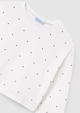 Load image into Gallery viewer, 7094 36 mayoral Tween STUDDED White Crop T Shirt
