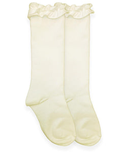 1658 Jefferies Ruffle Knee High Socks, assorted colors