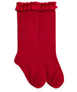 1658 Jefferies Ruffle Knee High Socks, assorted colors