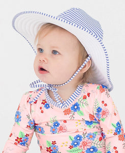 RuffleButts PERIWINKLE BLUE SEERSUCKER Swim Hat