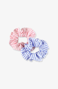 Ruffle Butts PINK SEERSUCKER 2-pack Scrunchies