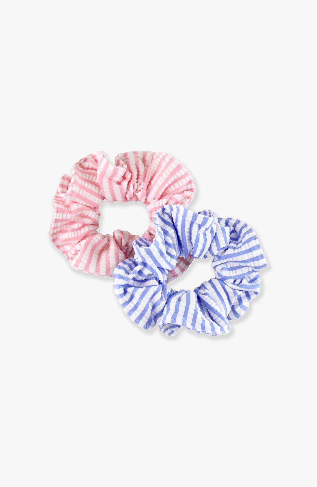 Ruffle Butts PINK SEERSUCKER 2-pack Scrunchies