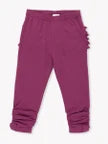 Ruffle Butts EGGPLANT HARVEST Baby Ruched Bow Leggings