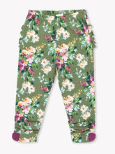 Load image into Gallery viewer, Ruffle Butts ENCHANTED GARDEN Baby Ruched Bow Legging
