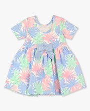 Load image into Gallery viewer, Ruffle Butts PASTEL PALMS Short Sleeve Knit Twirl Dress
