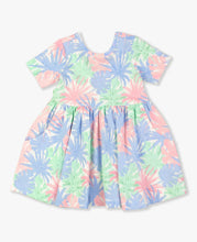 Load image into Gallery viewer, Ruffle Butts PASTEL PALMS Short Sleeve Knit Twirl Dress
