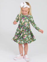 Load image into Gallery viewer, Ruffle Butts ENCHANTED GARDEN Knit Long Sleeve Twirl Dress
