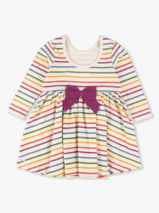 Ruffle Butts COUNTRYSIDE RAINBOW STRIPE Knit Long Sleeve Twirl Dress