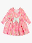 Ruffle Butts MERRY PINK PINES Knit Long Sleeve Twirl Dress