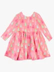 Ruffle Butts MERRY PINK PINES Knit Long Sleeve Twirl Dress