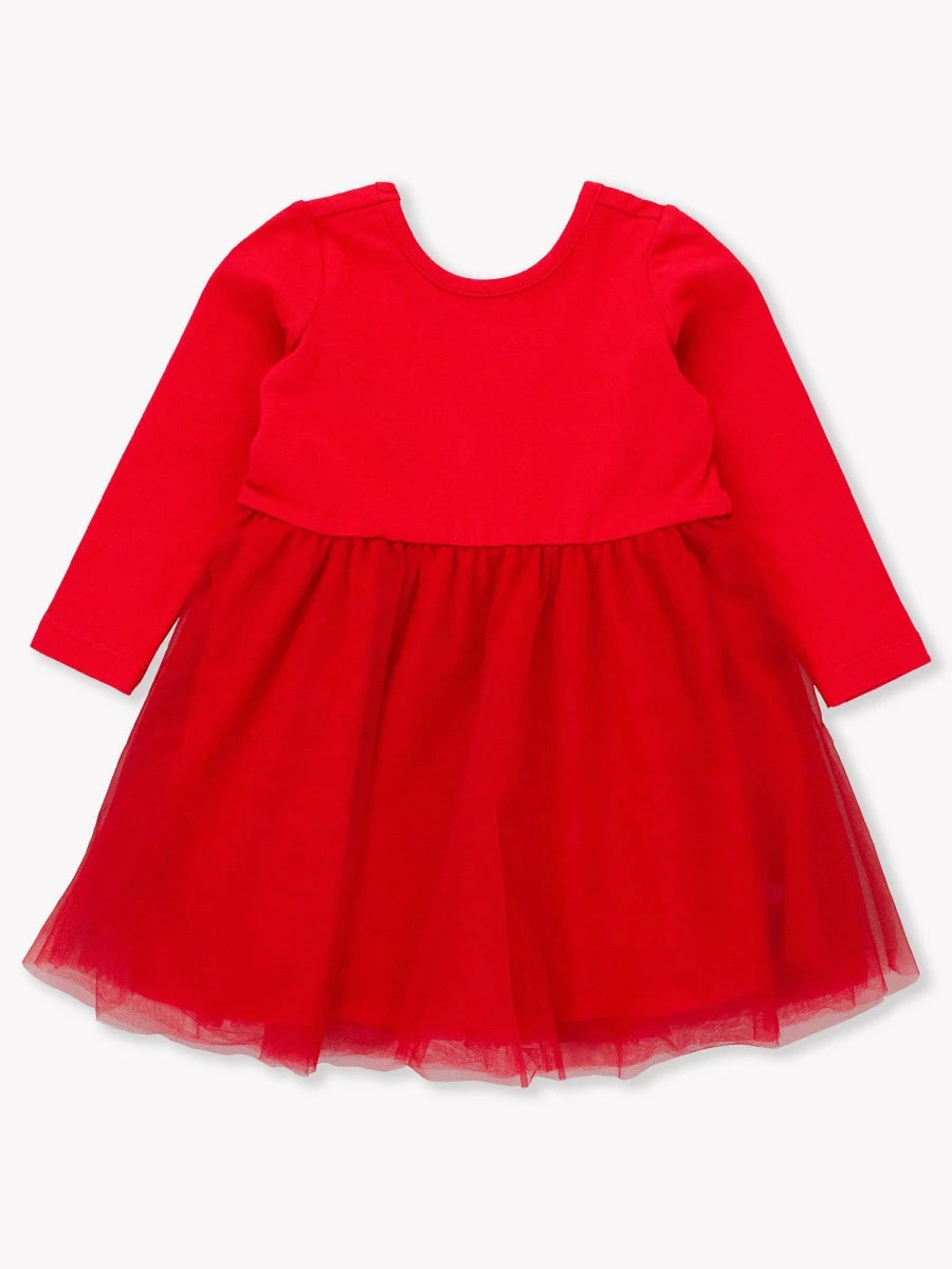 Ruffle Butts RED TULLE L/S Twirl Dress