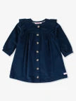 Ruffle Butts DARK NAVY Stretch Corduroy Ruffle Detail Dress