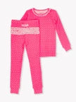 Load image into Gallery viewer, Ruffle Butts HOT PINK HEART POLKA DOT l/s Pajamas
