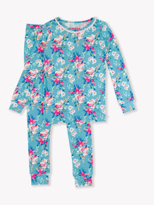 Ruffle Butts FANCY ME FLORAL Ruffle Long Sleeve Pajama Set