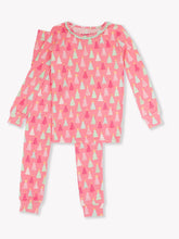 Load image into Gallery viewer, Ruffle Butts MERRY PINK PINES l/s Pajamas
