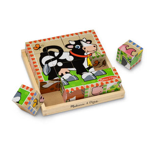 775 Melissa & Doug FARM Cube Puzzle