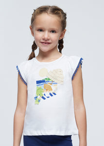 mayoral Girls BEACH GIRL Navy Trim Tank