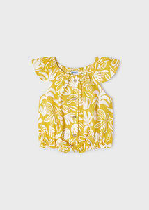 mayoral Girls HONEY Printed Flowers w/Gold Blouse