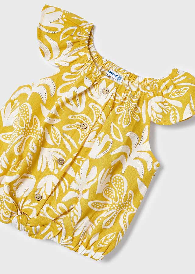 mayoral Girls HONEY Printed Flowers w/Gold Blouse