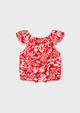 Load image into Gallery viewer, mayoral Girls RED FLORAL W/ Gold Printed Blouse
