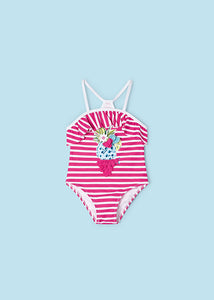 mayoral Girls TROPICAL PINEAPPLE FUSHCIA Stripe Swimsuit