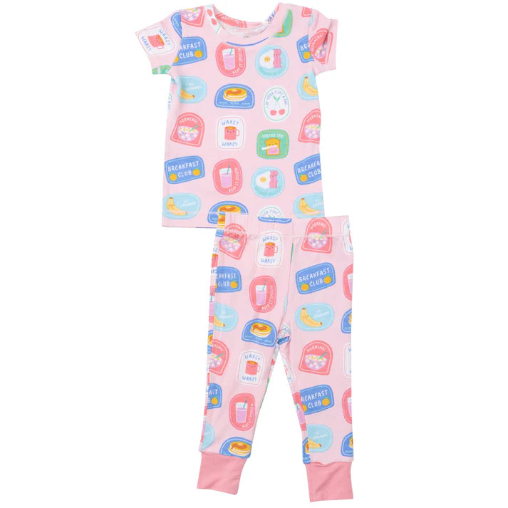 Angel Dear BREAKFAST CLUB PATCHES Pink Loungewear PJ Set