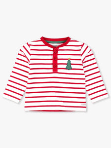 Rugged Butts CHRISTMAS TREE RED STRIPE L/S Henley Tee