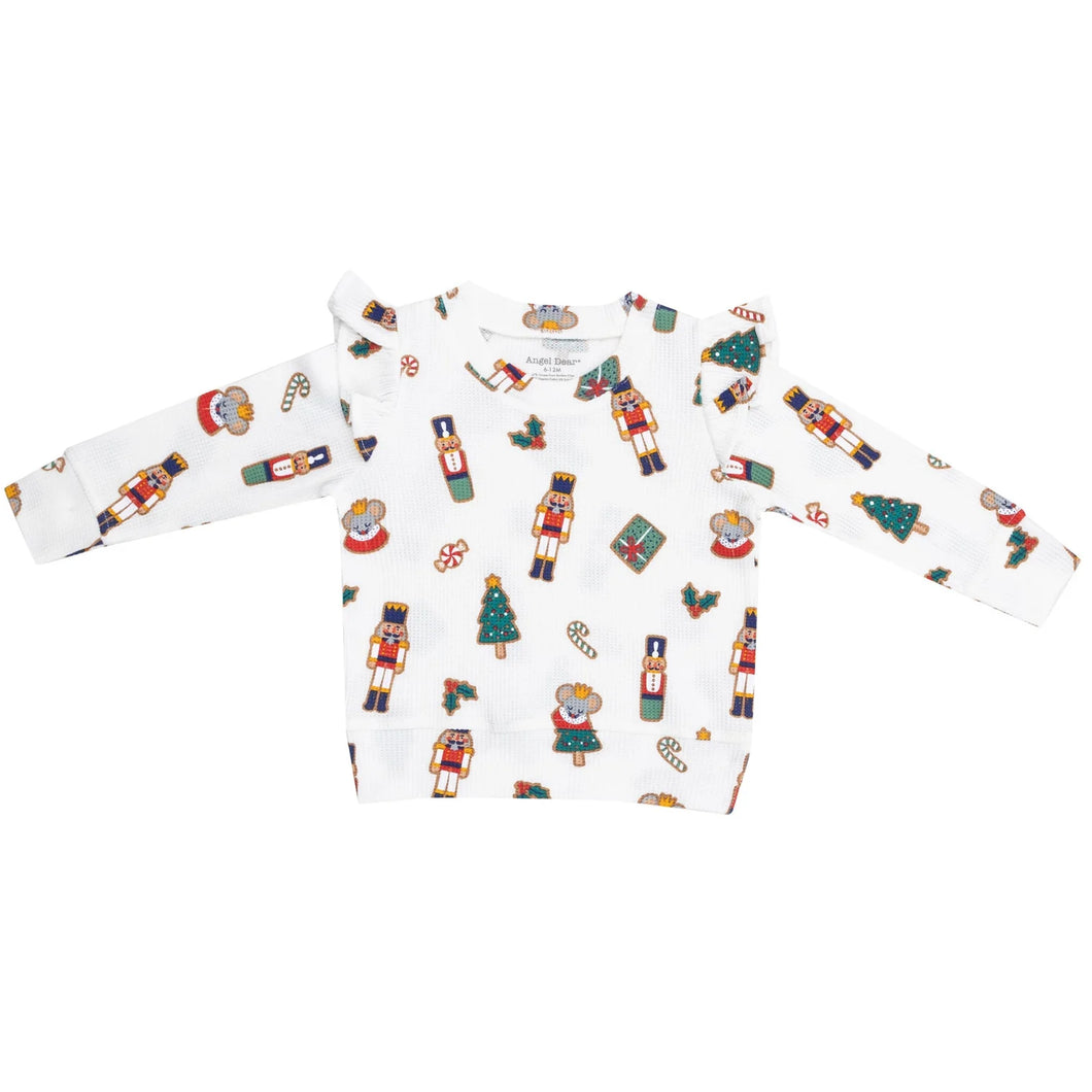 Angel Dear NUTCRACKER CHRISTMAS COOKIES Ruffle Sweatshirt