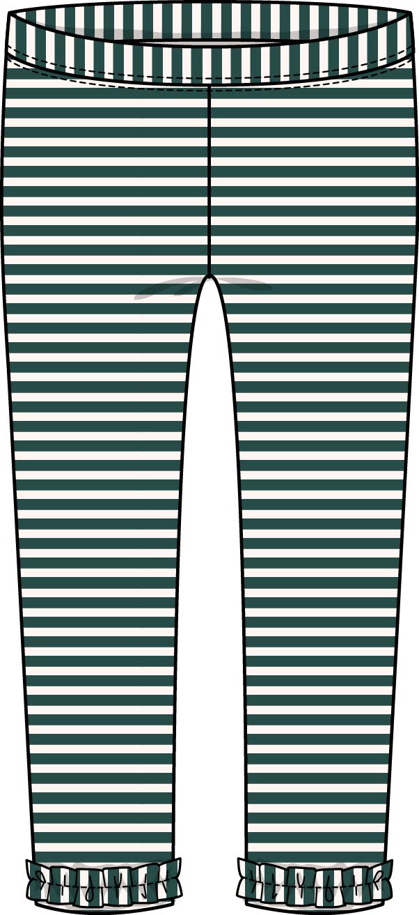 CRkids BASIC EMERALD STRIPE LEGGING