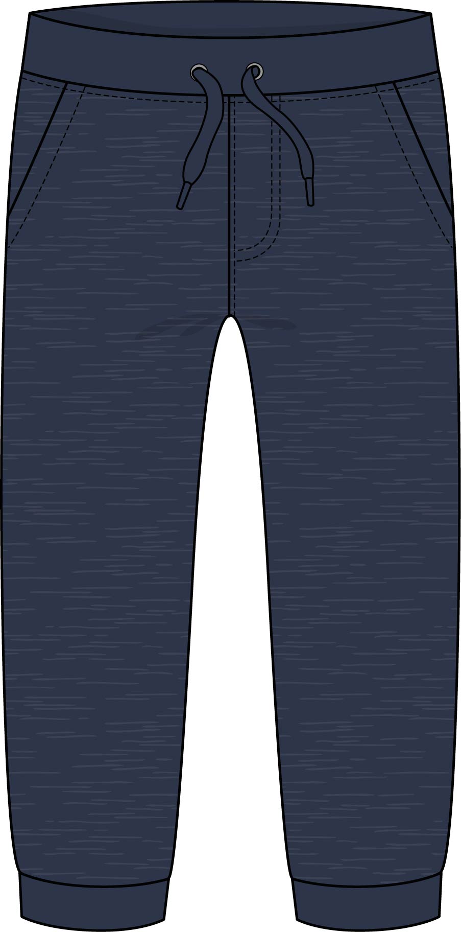 CRsports BOYS HEATHER NAVY TERRY PANT W/ CUFF & POCKET