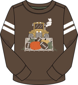 CRsports Boys Brown TRACTOR Top