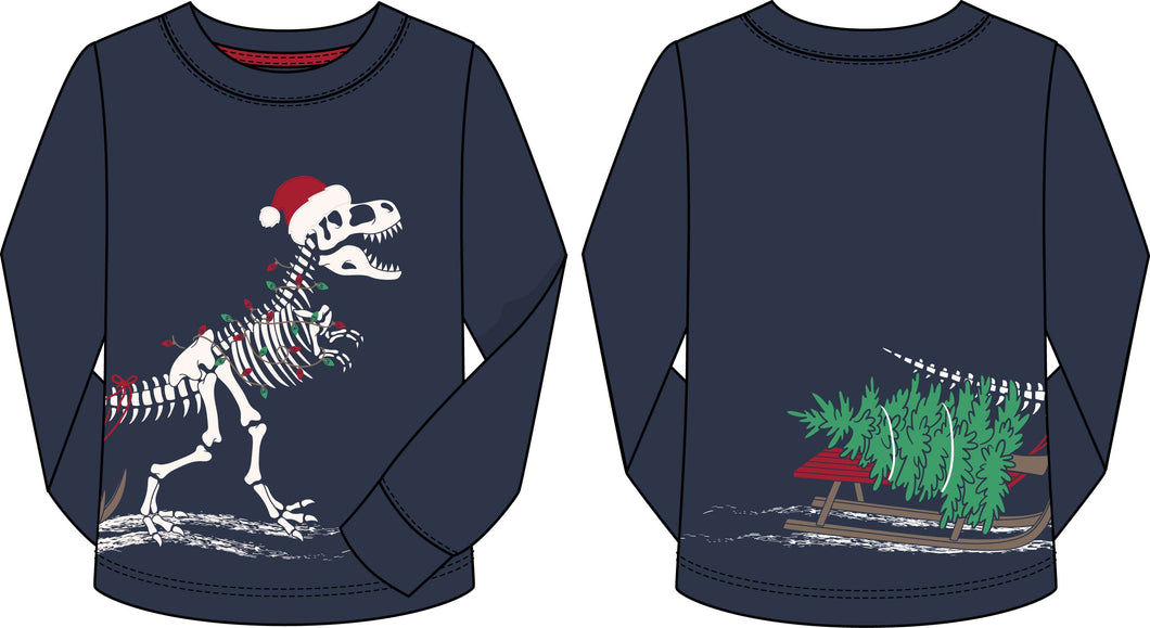 CRsports Boys DINO SKELETON Christmas Top