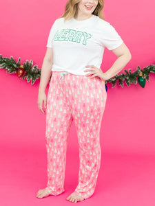 Ruffle Butts MERRY PINK PINES Adult Pajama Pants