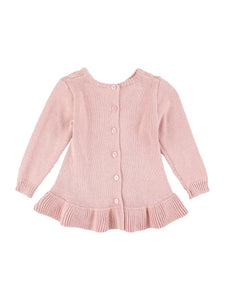 Ruffle Butts PALE MAUVE Ruffle Hem Cable Knit Sweater