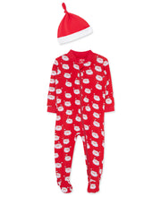 Load image into Gallery viewer, Little Me SANTA Zipper Front BAMBOO Footie w/HAT
