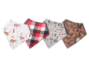 Copper Pearl LUMBERJACK Baby Bandana Bib Set (4-Pack)