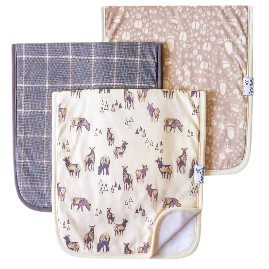 Copper Pearl TIMBER Burp Cloth Set (3-Pack)