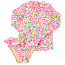 Load image into Gallery viewer, Shade Critters FRESH FLORAL Pink Rash-guard Set
