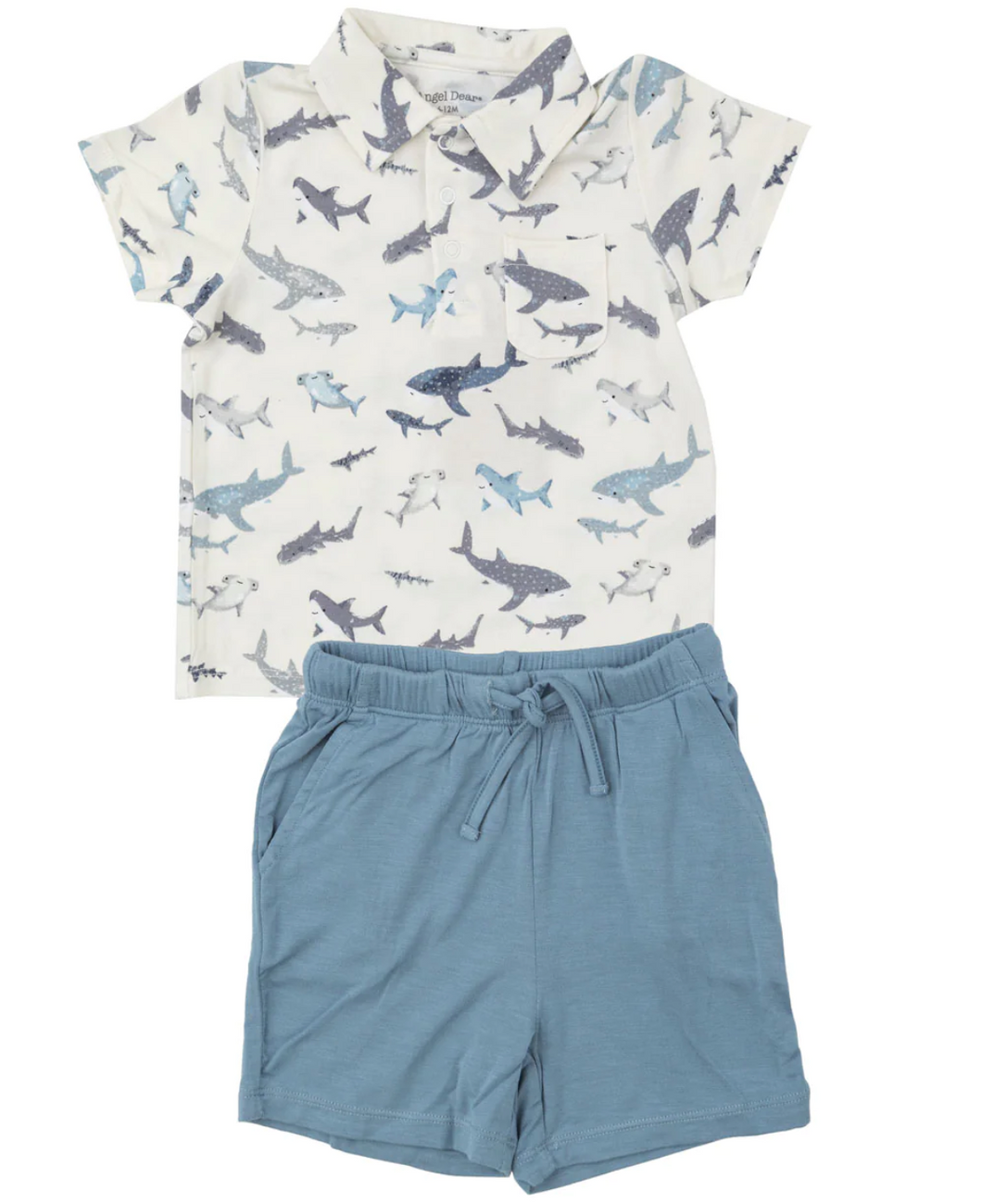 Angel Dear SHARKS Polo Shirt & Short Set