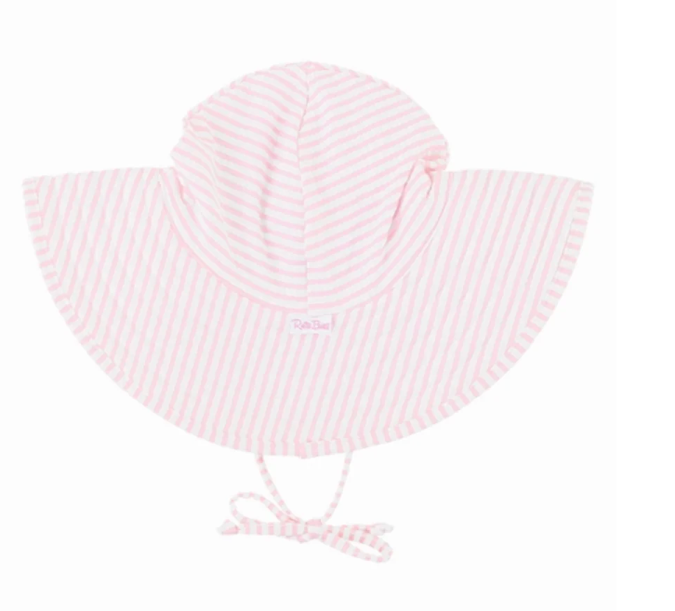 RuffleButts PINK SEERSUCKER Swim Hat